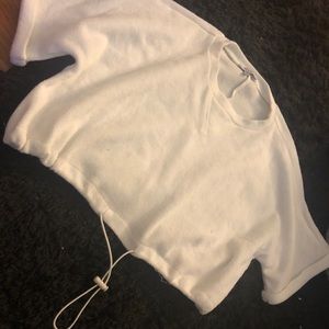 TOBI draw string white crop top